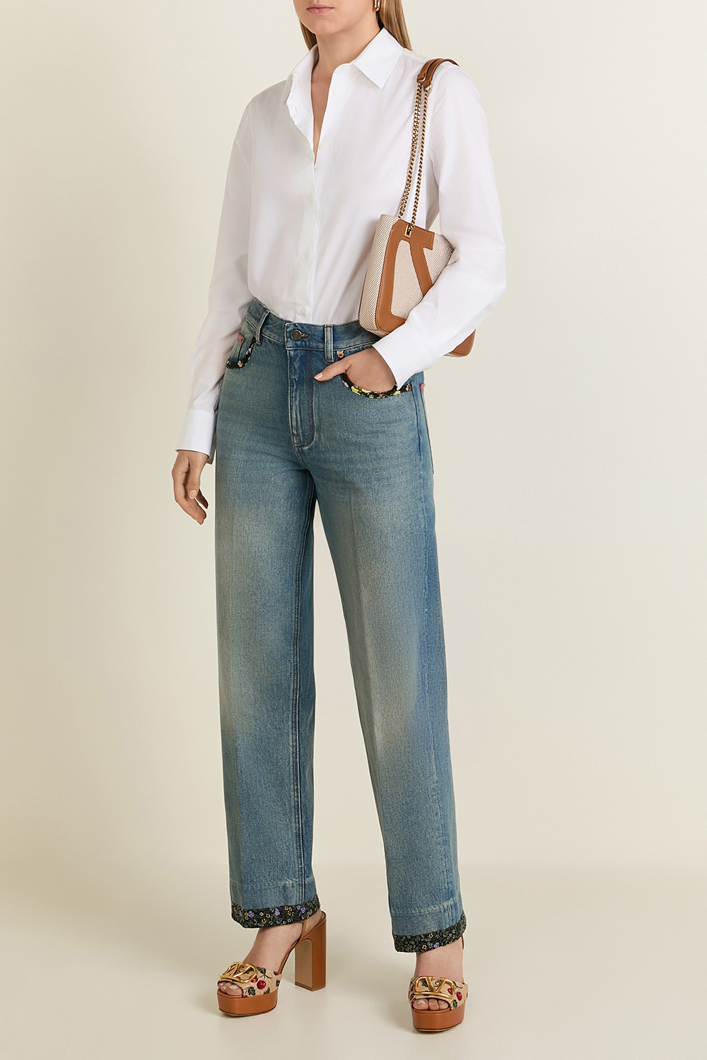 מכנסי ג'ינס בגזרה ישרה